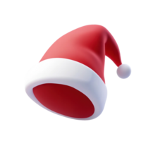 Santa Hat 3D icon cartoon smooth soft light isolate on transparent background png