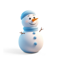 Cut Snowman 3D icon cartoon smooth soft light isolate on transparent background png