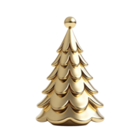 Chrismas tree with decoration greed and gold 3D icon cartoon minimalist isolate on transparent background png