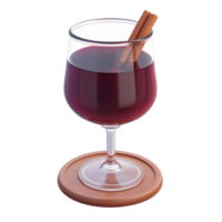 Mulled wine 3D icon cartoon smooth soft light isolate on transparent background png