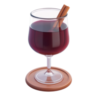 Mulled wine 3D icon cartoon smooth soft light isolate on transparent background png