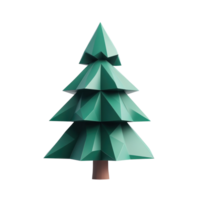 Christmas tree geometric style 3D icon cartoon minimalist isolate on transparent background png