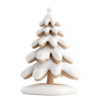 Chrismas tree with snow 3D icon cartoon minimalist isolate on transparent background png