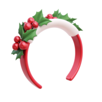 christmas headband 3D icon cartoon smooth soft light isolate on transparent background png