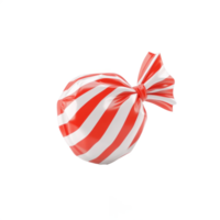 Wrapper Striped red candy 3D icon isolate on transparent background png