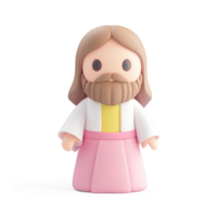 Jesus 3D icon cartoon smooth soft light isolate on transparent background png