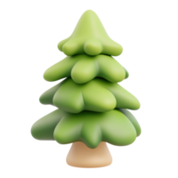 Spruce 3D icon cartoon smooth soft light isolate on transparent background png