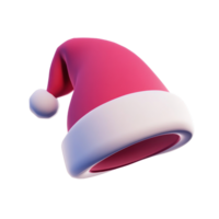 Santa Hat 3D icon cartoon smooth soft light isolate on transparent background png