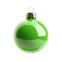 Green Christmas bauble 3D icon cartoon round edges isolate on transparent background png