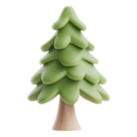 sapin arbre 3d icône dessin animé minimaliste isoler sur transparent Contexte png
