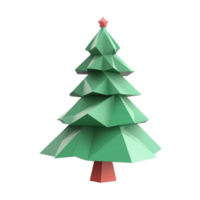 Christmas tree triangles style 3D icon cartoon minimalist isolate on transparent background png