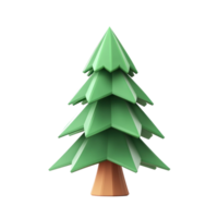 Christmas tree triangles style 3D icon cartoon minimalist isolate on transparent background png