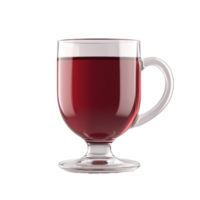 Christmas mulled red wine mug glass 3D icon cartoon smooth soft light isolate on transparent background png