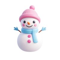 Cut Snowman 3D icon isolate on transparent background png