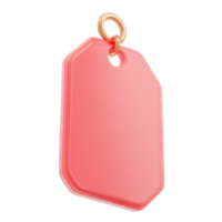 Red Sale Tag 3D icon cartoon smooth soft light isolate on transparent background png