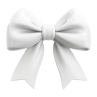 White Bow 3D icon isolate on transparent background png