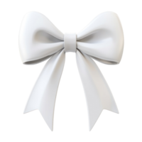 White Bow ribbon 3D icon isolate on transparent background png