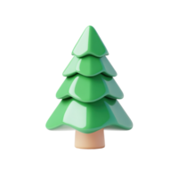 Line as christmas tree 3D icon cartoon minimalist isolate on transparent background png