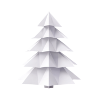 White paper geometric as christmas tree 3D icon cartoon minimalist isolate on transparent background png