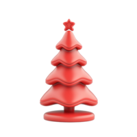 Chrismas tree with decoration greed and red 3D icon cartoon minimalist isolate on transparent background png