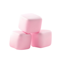 Marshmallows 3D icon cartoon smooth soft light isolate on transparent background png