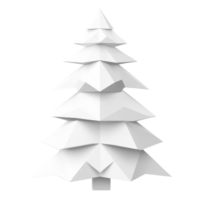 White paper geometric as christmas tree 3D icon cartoon minimalist isolate on transparent background png