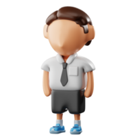 3D Boy Student Illustration png