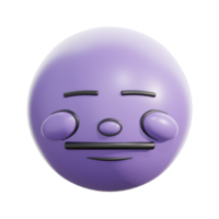 3D Retro Expressionless Emoticon Face Icon png