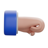 3D Right Facing Fist Illustration png