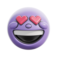 Retro 3D Heart-Eyes Smiley Face Emoji png