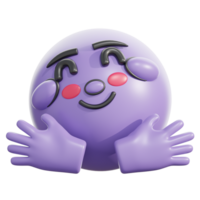 Retro 3D Smiling Face With Open Hands png