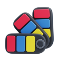 3D Color Palette Icon Illustration Render png