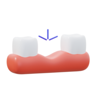 3D Missing Tooth Icon Illustration Render png