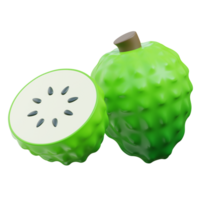 3D Soursop Icon Illustration Render png