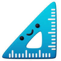 3D Triangle Ruler Icon Illustration Render png