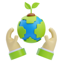 3D Save The Environment Icon Illustration Render png