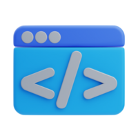 3D Programming Icon Illustration Render png