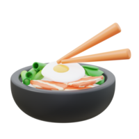 3D Bibimbap Icon Illustration Render png