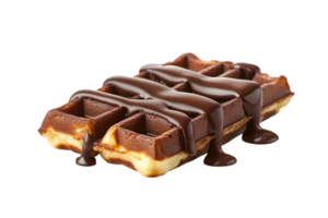 Chocolate covered waffle on a transparent background png