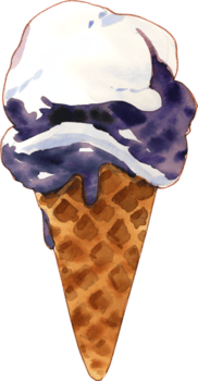 hielo crema acuarela dibujado a mano png