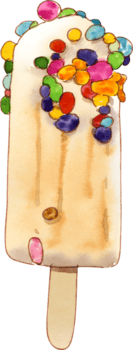 hielo crema acuarela dibujado a mano png