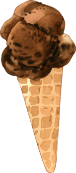 hielo crema acuarela dibujado a mano png