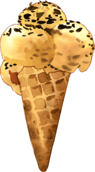 hielo crema acuarela dibujado a mano png