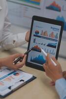 Business Documents, Auditor businesswoman checking searching document legal prepare paperwork or report for analysis TAX time,accountant Documents data contract partner deal in workplace office photo