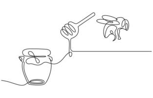Honey Jar Editable one Line Icon vector
