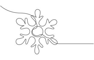 one line art drawing of snowflakes vector