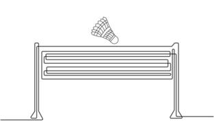 one line drawing of a badminton shuttlecock vector