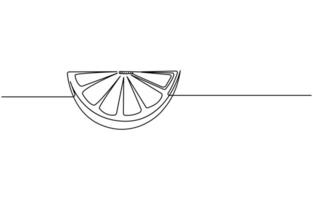 Continuous one line drawing of lemon vector