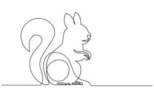 Single continuous line drawing of luxury squirrel for corporation logo identity vector
