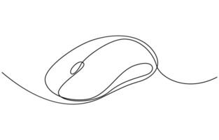 Computer Mouse Black Stroke Linear Icon vector